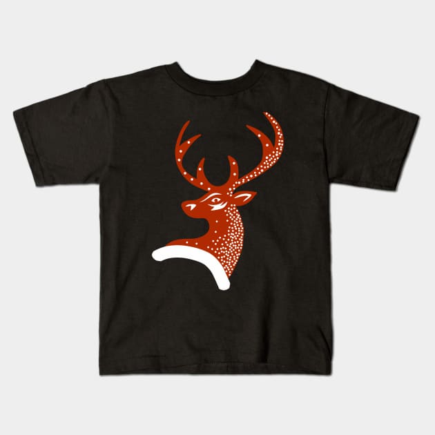 Christmas reindeer Kids T-Shirt by Asafee's store